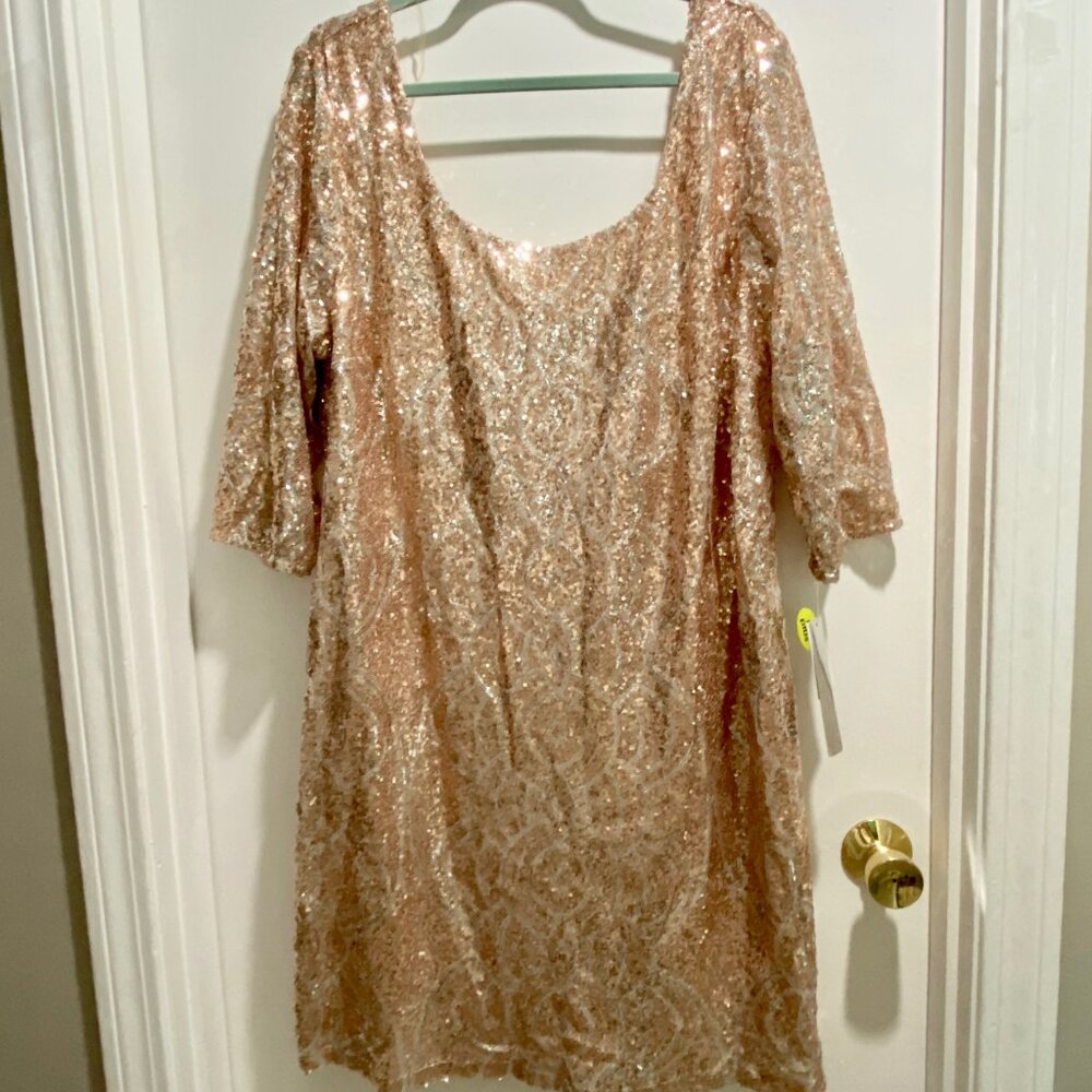(9) My Michelle NWT Wedding Christmas Event Sequin Midi Dress Jn. Plus 20